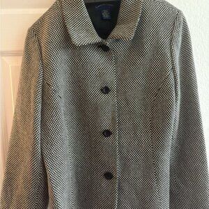 Charter Club Black and White Trench Coat